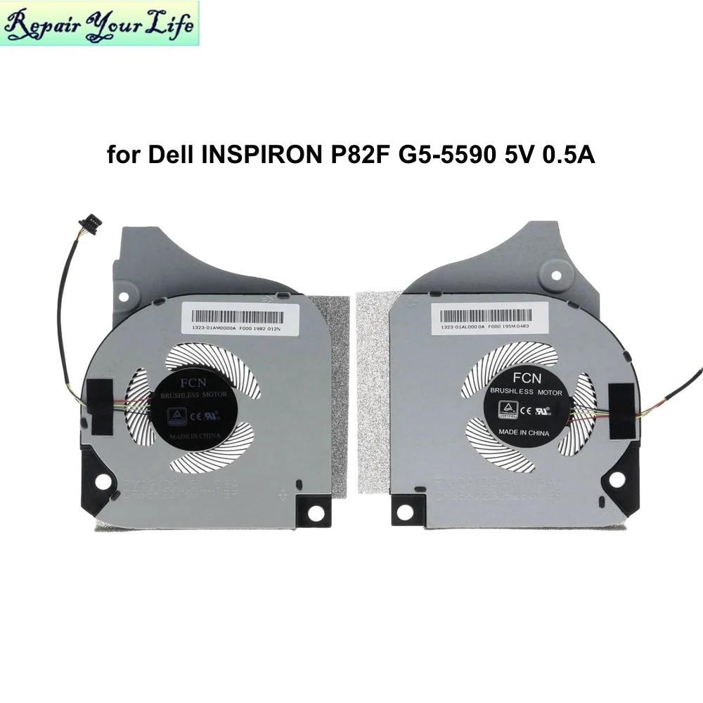 Ventilador para Computador Cooler para Cpu e Gpu para Computador Dell Inspiron P82 f G55590 063com 0fk2hp Radiador para Notebook Fk2hp 5v 0.5a Ventiladores e resfriadores