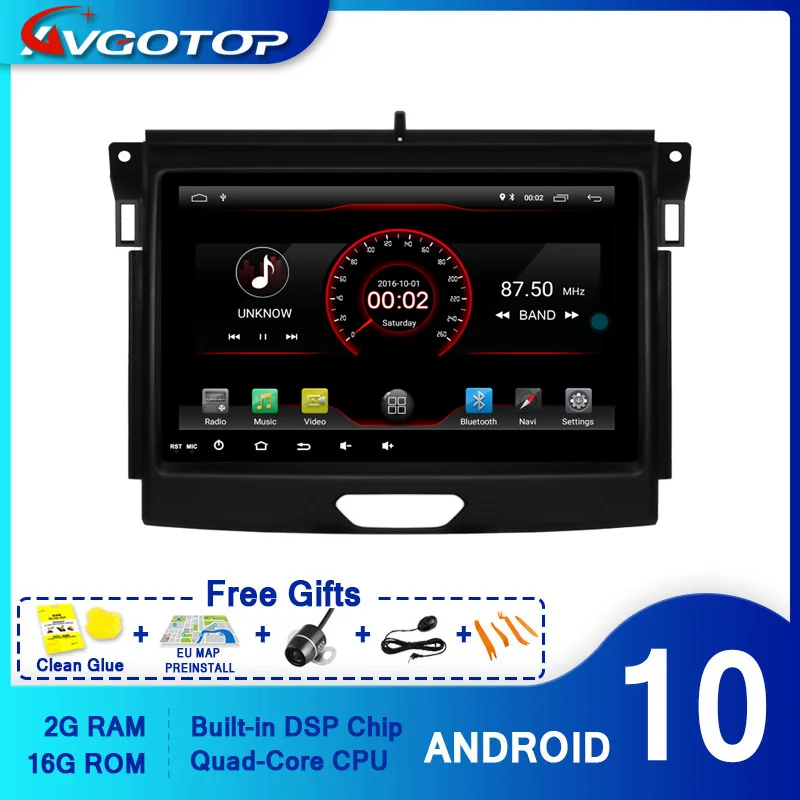 AVGOTOP Android 10 0 Bluetooth GPS автомобильное радио DVD плеер для FORD RANGER 2016|Автомагнитолы| |