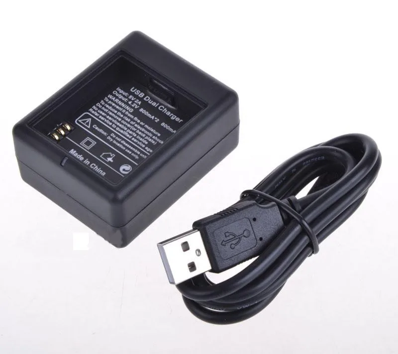 

Set 3.7V 1010mAh Battery with USB Dual Port Battery Charger for Xiaomi Yi XiaoYi AZ13-1 Sports Action DV Camera Accessories