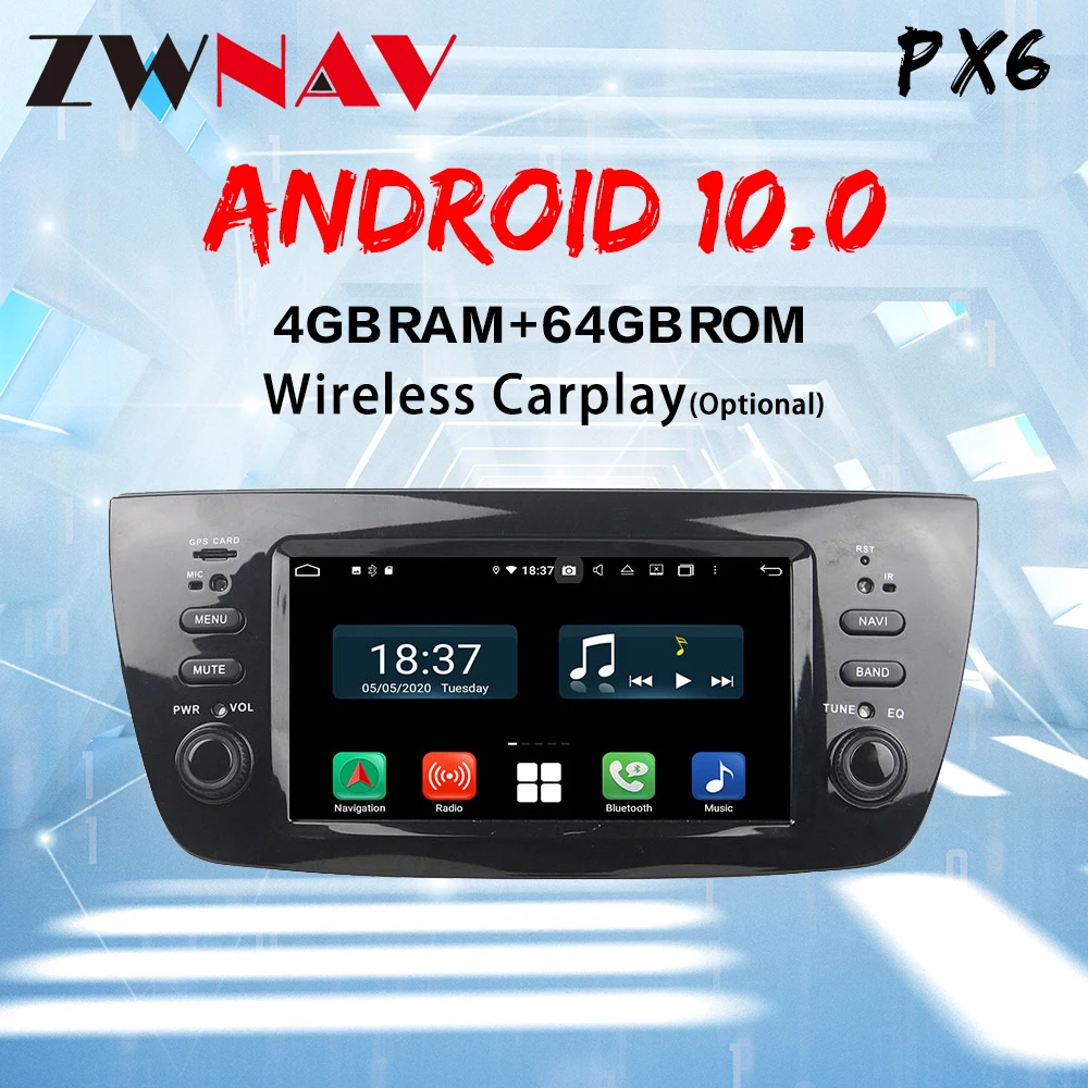 Автомагнитола DSP 4 Гб 64 ГБ 1 Din Android 10 автомобильный DVD плеер стерео для Fiat/Linea/Punto evo