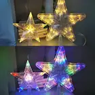 Светодиодная подсветка для рождественской елки, сменсветильник светящаяся подсветка в виде звезды с батарейным отсеком для дома, Рождественское украшение, светящаяся гирсветильник в виде звезд