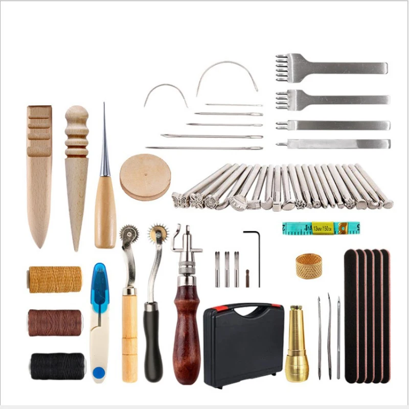 

Leather Tool Sets 20 Styles 59 Sets Of Hand-made Sewing Stitching Punch Carving Work Saddle Leather Hand-sewn Sets