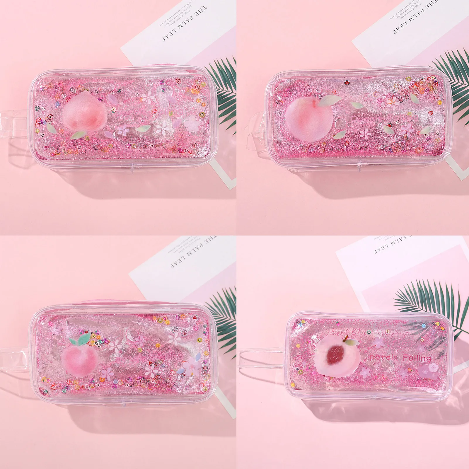 

Pencil Case School Peach Color Cosmetic Bag Large Capacity Multiple Uses Pencil Case High-quality Portable Cute Pencil Bag Kawai