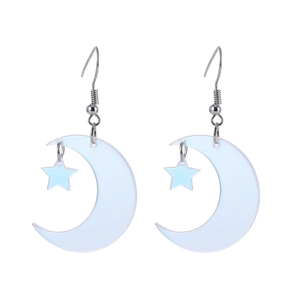 

Fashion Colorful Transparent Symphony Stars Moon Acrylic High Quality Drop Earrings Jewelry Gifts Women Girls New