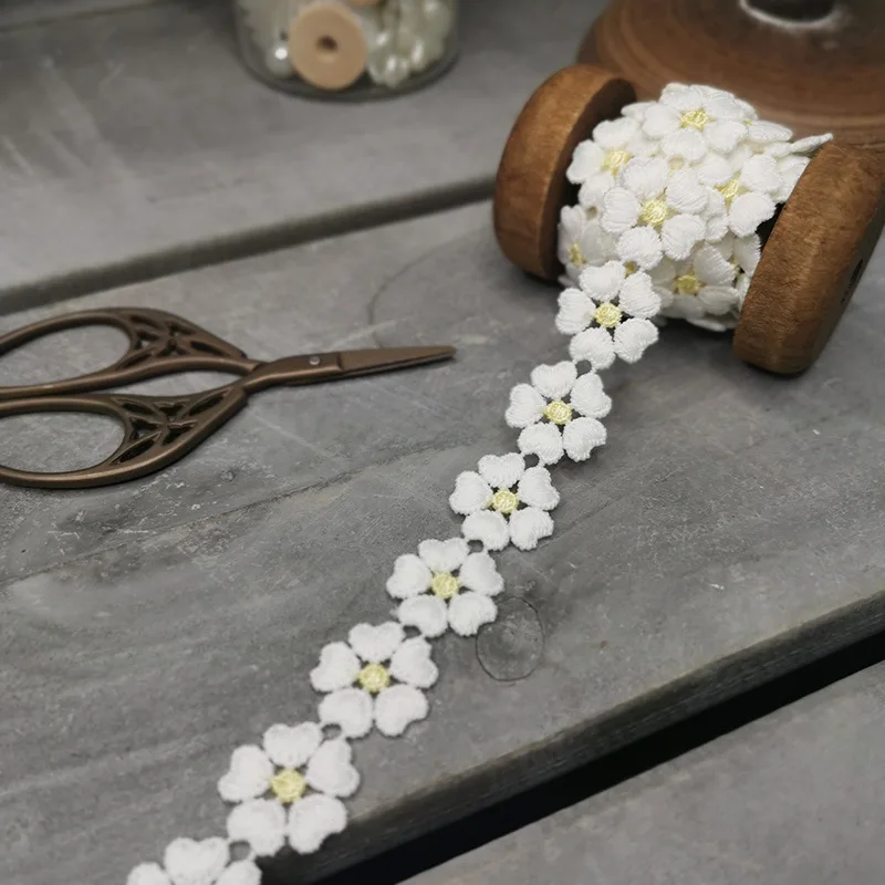 3 ярда молочный Шелковый цветок водорастворимое кружево сделай сам Аксессуары