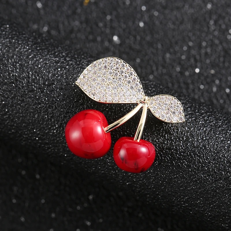 Zirco Iced красная Вишня брошь для банкета Мужская и Женская Брошь заколки трендовые