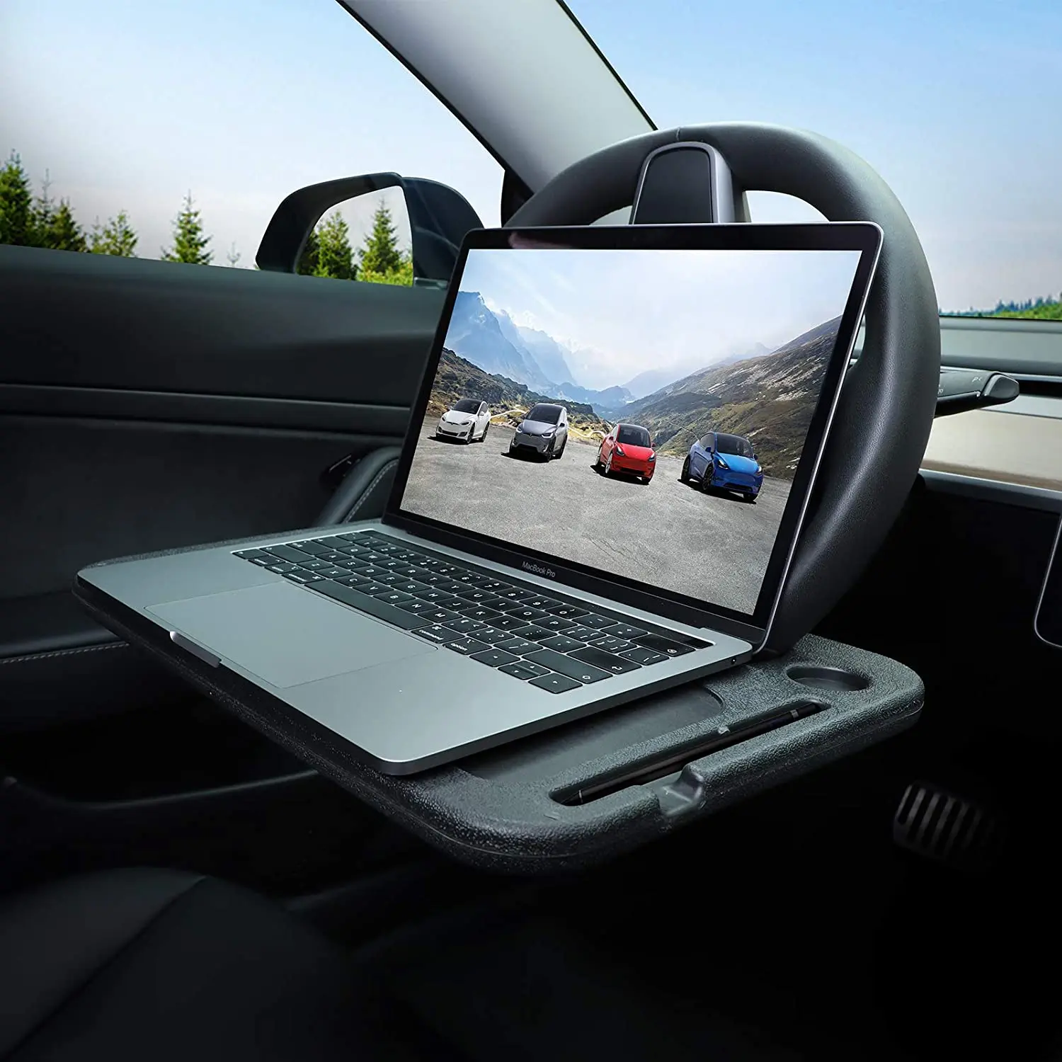 for tesla model 3 s x y car steering wheel holder tray laptop desk eat work food goods table writing bracket plate accessories free global shipping