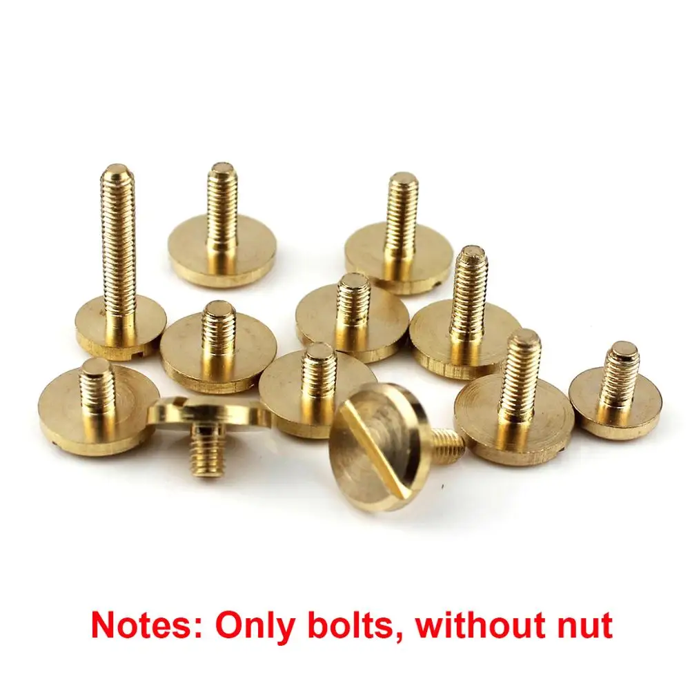 10 шт Твердые Латунные M3 шлицевые болты Болты с плоской головкой без гаек кожаный