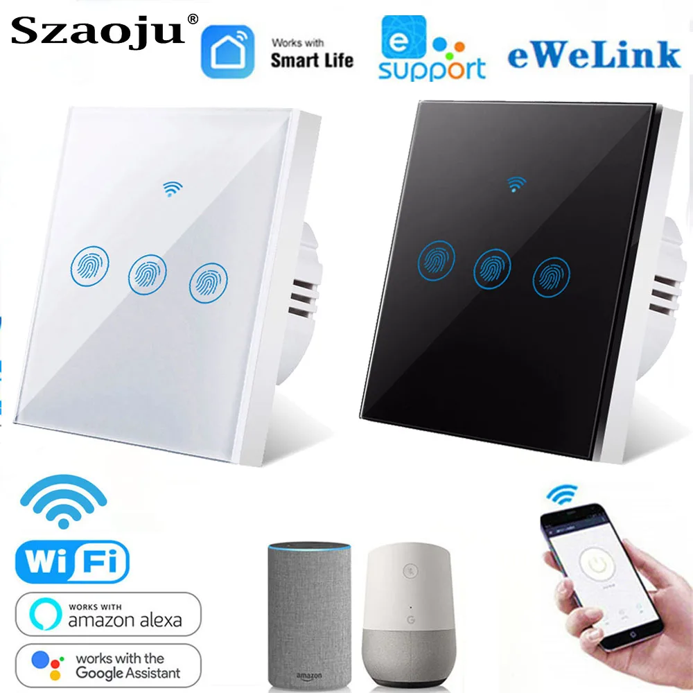 Настенный сенсорный высветильник ель Szaoju 2/3 клавиши Wi-Fi 220 В | Строительство и