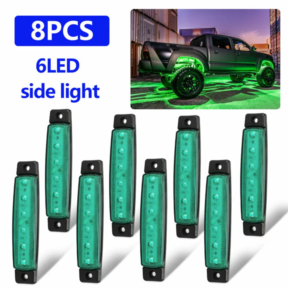 

Truck 6-LED Rock Light 12V/24V 8pcs Fog Light For JEEP Green Low Power