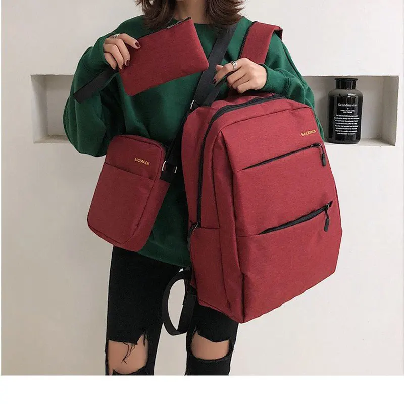 Рюкзак для мужчин и женщин, модная Тройная школьная сумка, Простой повседневный деловой портфель с usb-зарядкой для компьютера