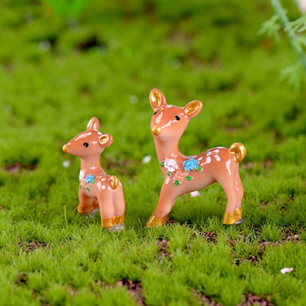 Украшение сада мох микро ландшафтное украшение олененок миниатюрное полимерное