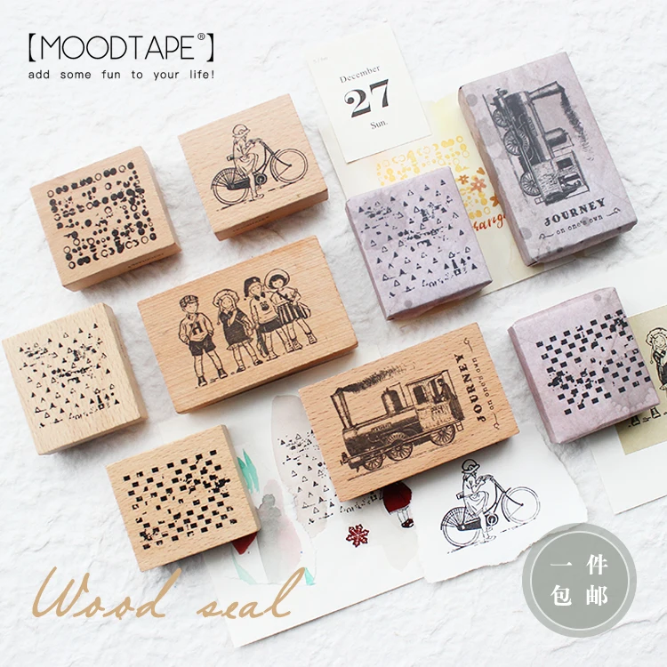 moodtape vintage wood clear stamp for DIY scrapbooking/photo album Decorative stamp vegetation plant rubber stamp seal