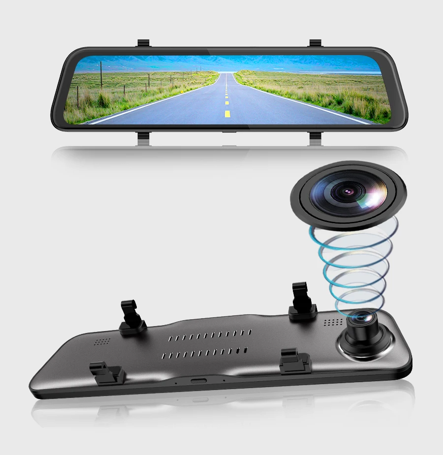E-ACE A38 Автомобильный видеорегистратор 1" Сенсорное зеркало заднего вида 2K Dashcam с камерой заднего вида FHD 1080P Автомобильная камера с двумя объективами видео Dvr рекордер