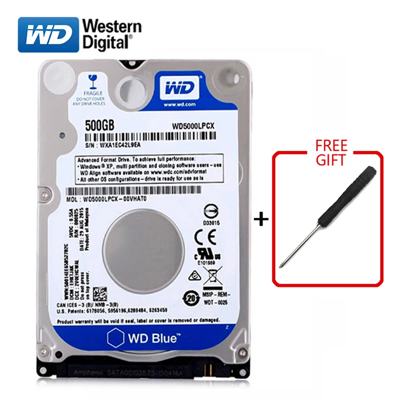 WD 500 Гб 2 5 &quotHDD SATA Внутренний жесткий диск 80 160 250 ГБ 320 3-6 5400-7200 об/мин синий Жесткий