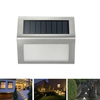 3led stainless steel solar garden light lamps for outdoor illuminates stairs paths deck patio led solar power street lighting