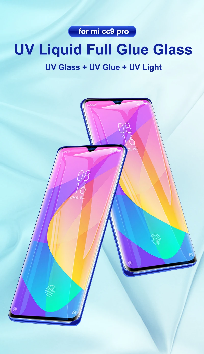 Новое ультрафиолет закаленное стекло для Xiaomi mi note 10 CC9 Pro жидкий клей защитная пленка Xiomi mi CC 9 Pro 8 7 9 пленка redmi note 8 7 6