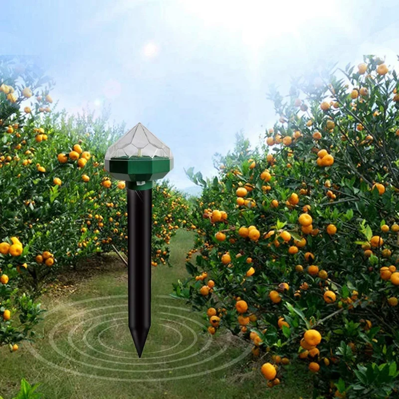 

Solar Powered Ultrasonic Rodent Repeller, Pest Mole Repellent,2 Pack LED Multi Changing Lights Outdoor Garden Waterproof