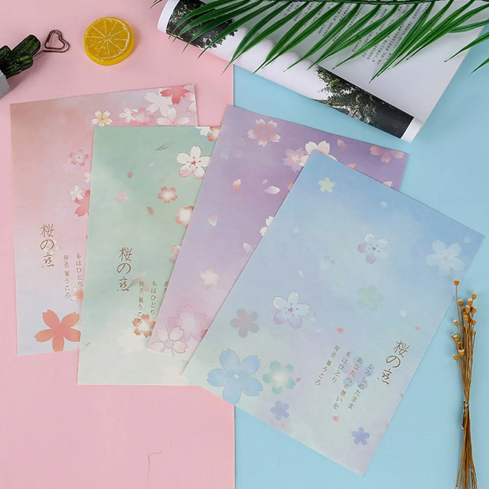 

5 Set/40pcs Japanese Style Writing Paper Sakura Pattern Paper Stationery Paper