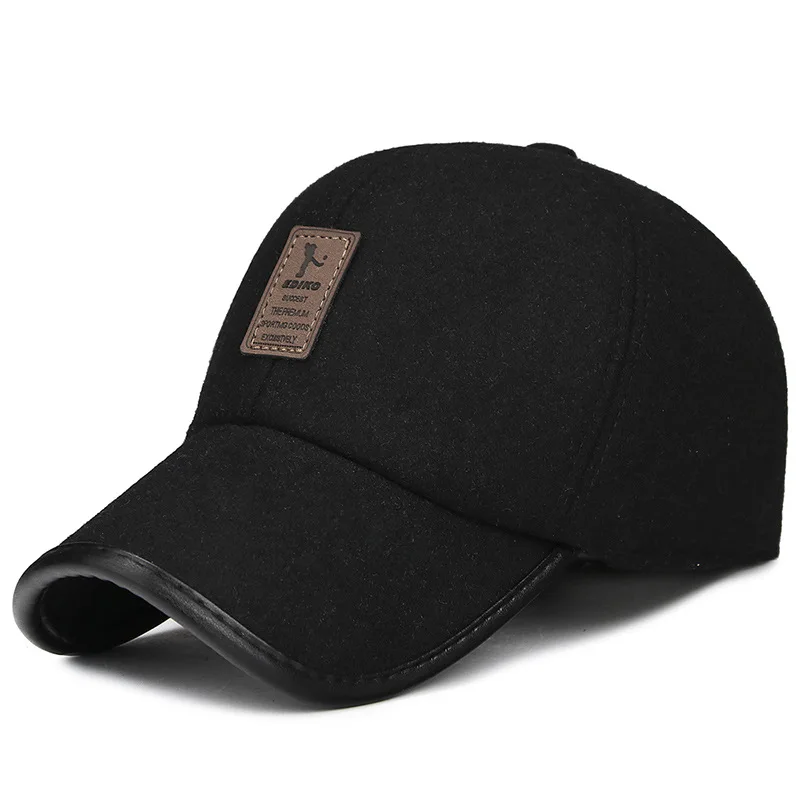 Новая мужская шерстяная шапка Толстая теплая бейсбольная кепка бейсболка шляпка