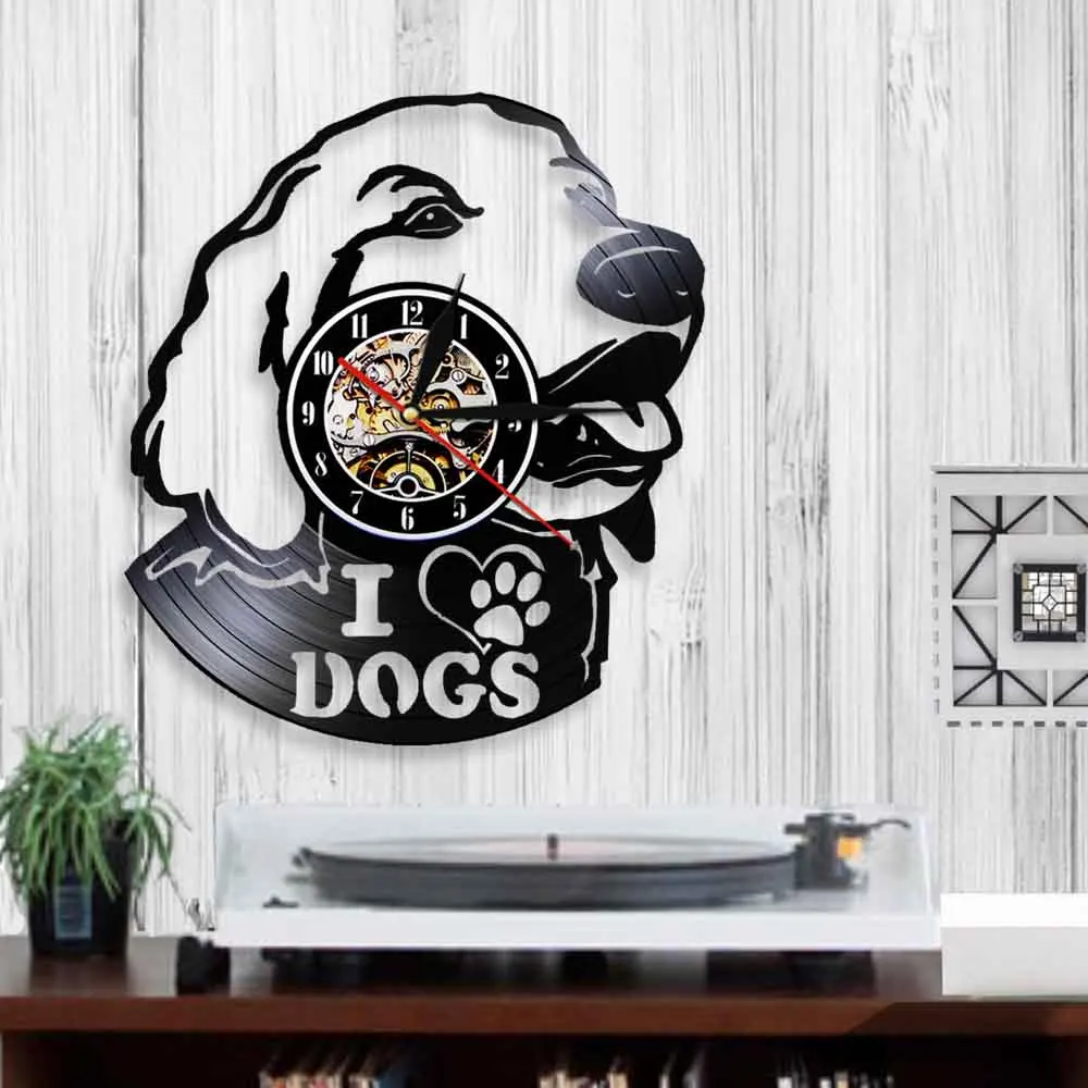 Виниловые часы с 3d изображением головы Лабрадора I Love Dog милые настенные щенка