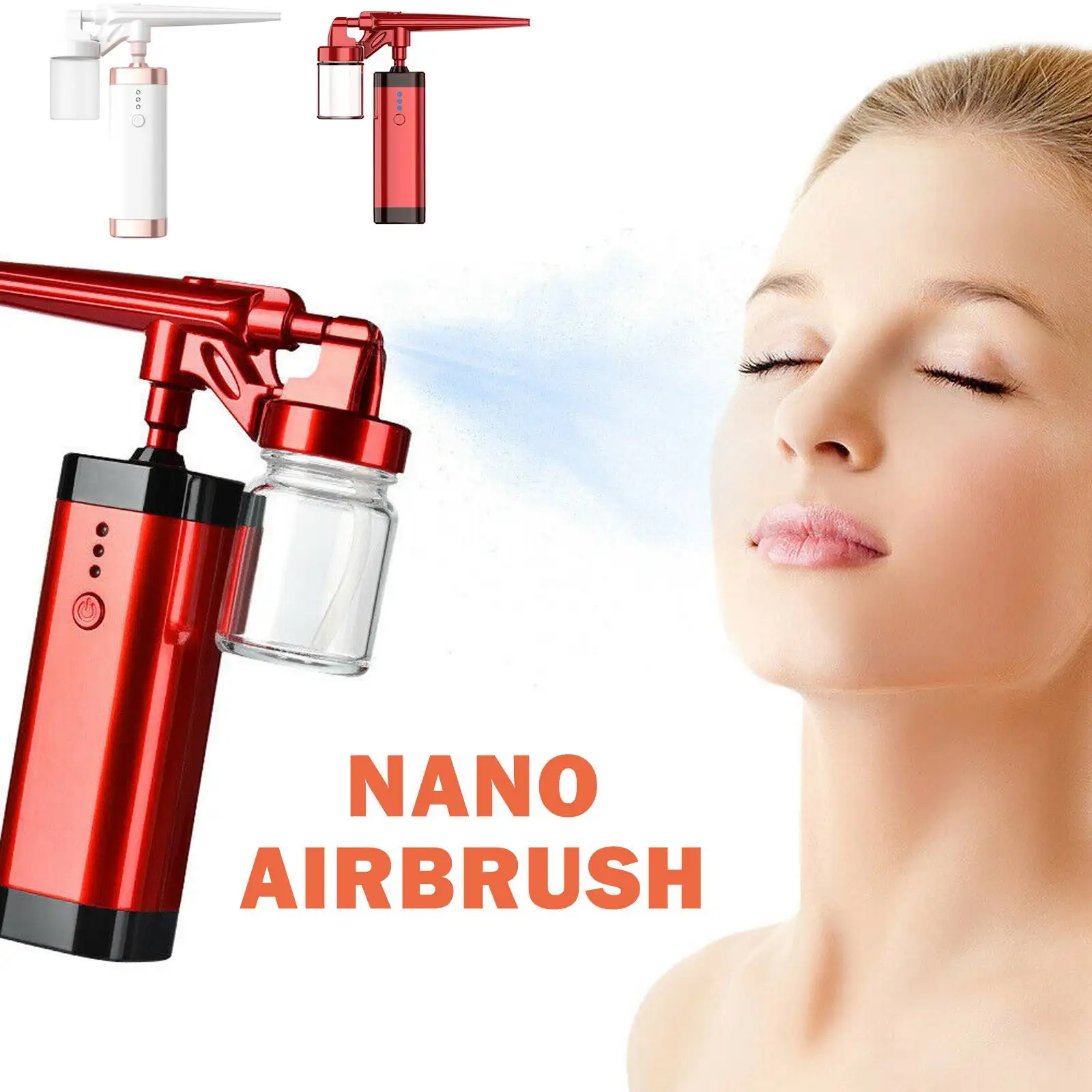 

USB Air Compressor Kit Air-Brush Paint Spray Gun Airbrush 50ml Rechargeable Water Filling Nano Fog Mist Sprayer Beauty Tool