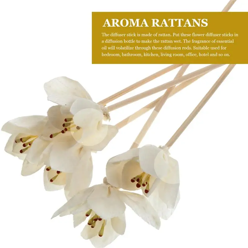 

5pcs Rattan Flower Sticks Natural Fragrance Reed Diffuser Aroma Oil Diffuser