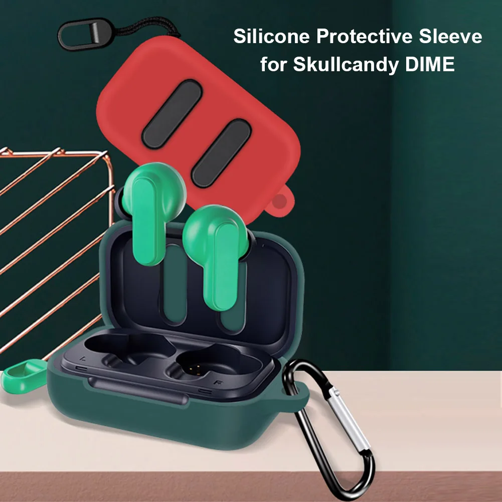 Противоударный силиконовый чехол для наушников с карабином | Электроника