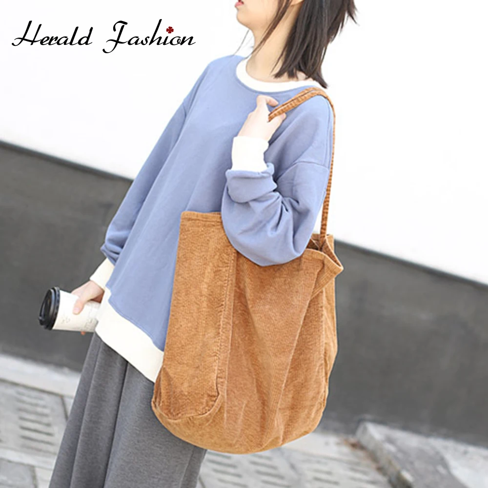 Women Big Canvas Shopping Bag Reusable Soild Extra Large Tote Grocery Eco Environmental Shopper Shoulder Bags For Young Girl |