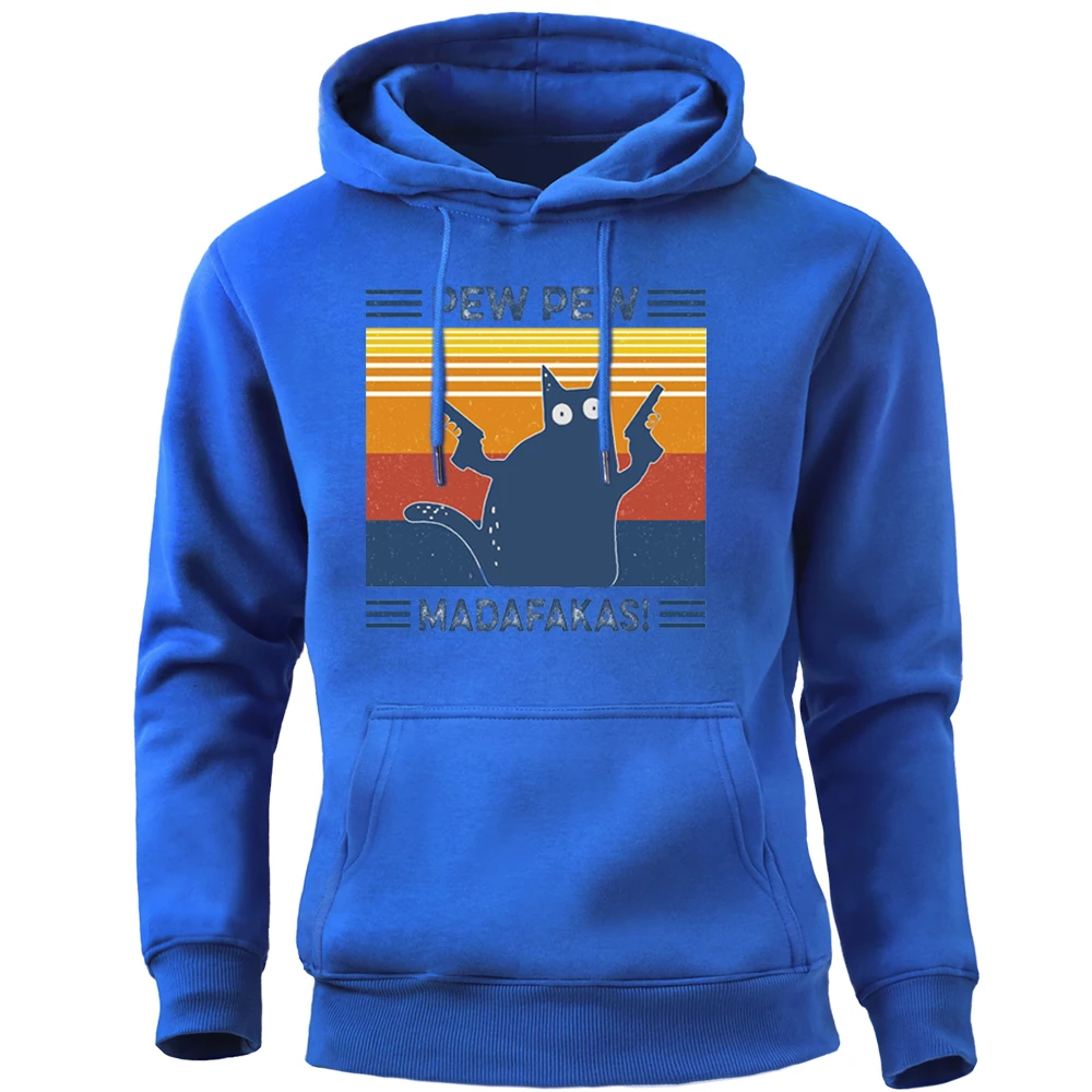 

Funny Cat Pew Madafakas Men Crewneck Pullovers Autumn Winter Fleece Tops Tracksuit Hoodie Hoodies Hooded Streetwear Sweatshirt