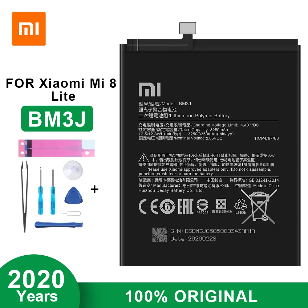 Оригинальный аккумулятор Xiaomi BM3J для Mi 8 Lite MI8 3350 мАч Высококачественная сменная
