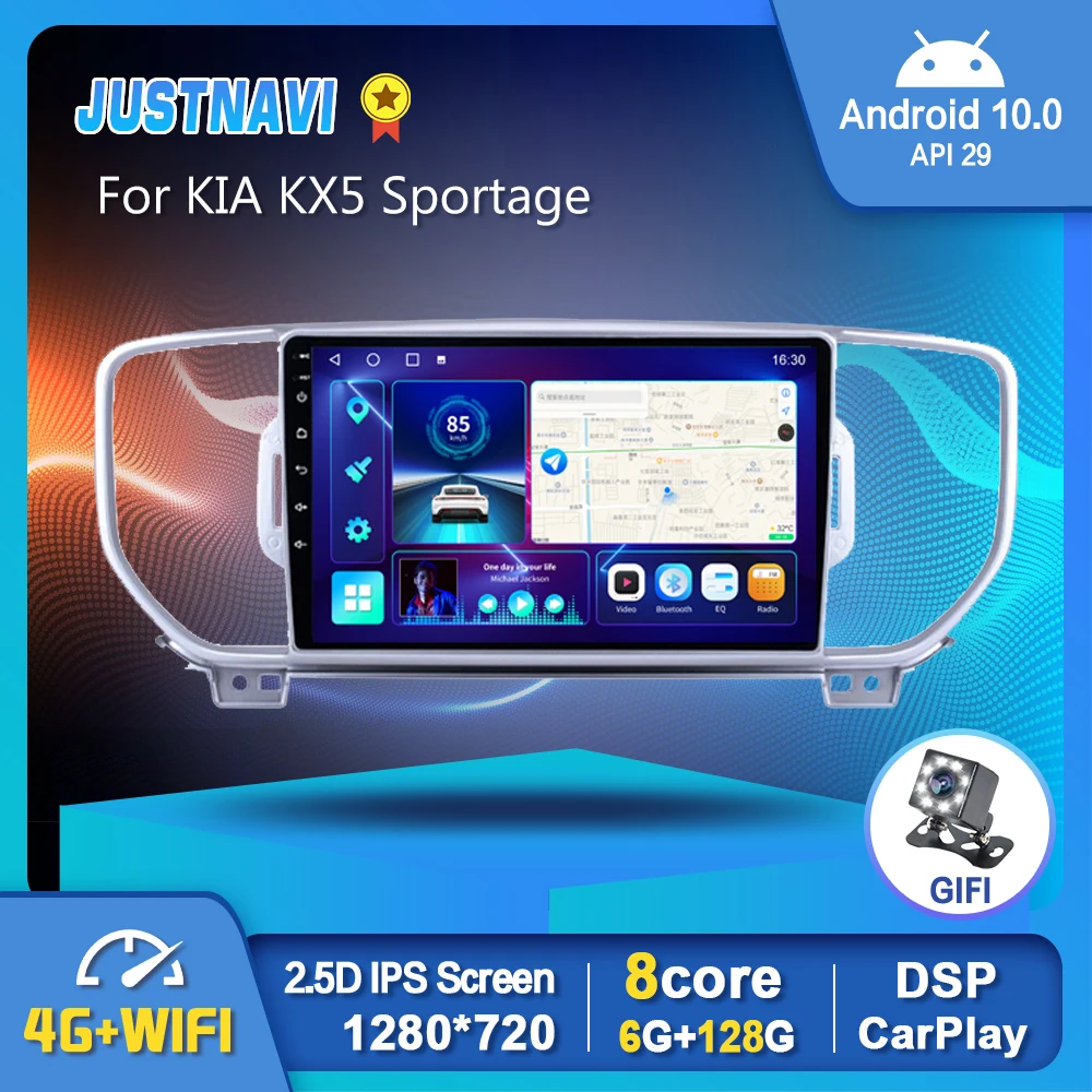 

Newest 1280*720P Android 10.0 Multimedia GPS Car Radio Stereo For KIA KX5 Sportage 2016-2019 Carplay Auto OBD DSP GPS 4G No DVD