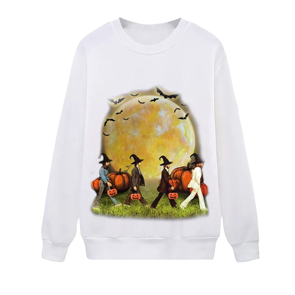 

Halloween Pumpkin Fun Pattern Printed Long-Sleeved Round Neck Sweatshirt Women Hoodies Women Sudaderas Para Mujer