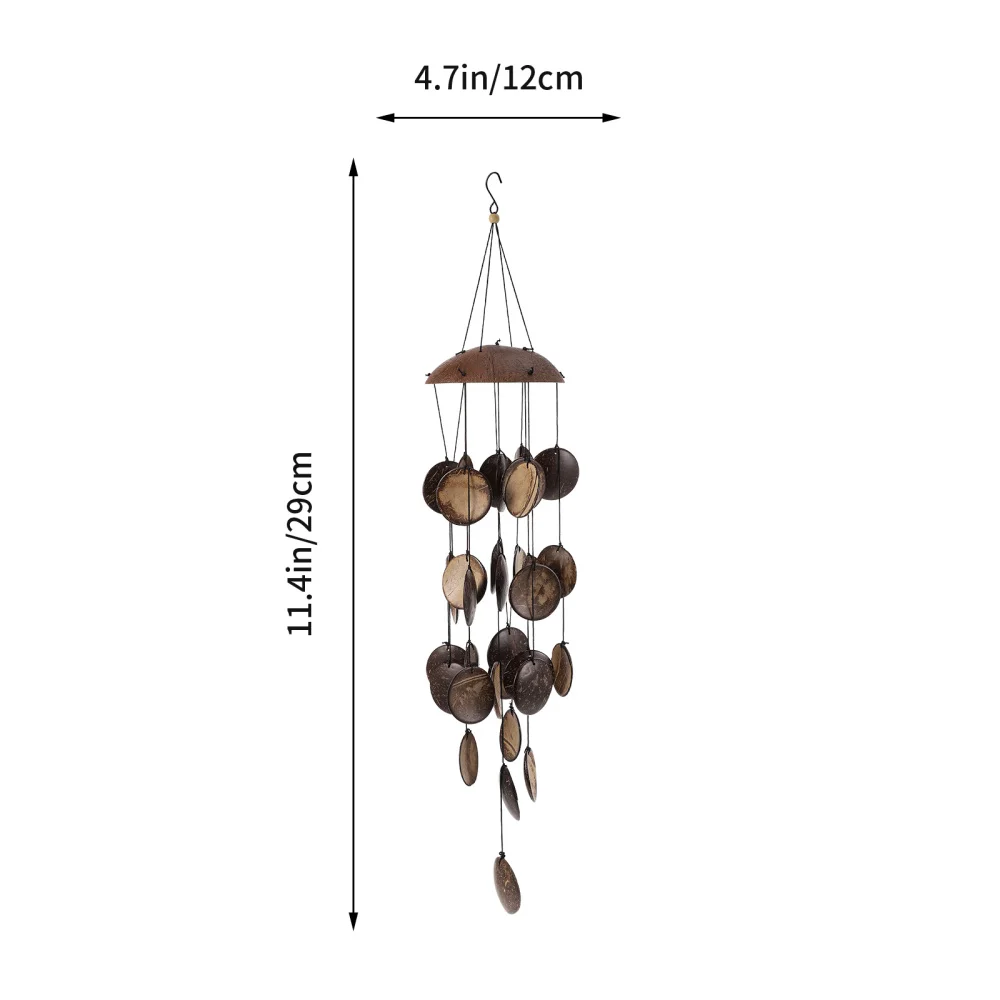 

1pc Decorative Coconut Shell Wind Chime Pendant Hanging Wind Bell Garden Decor