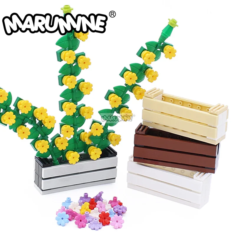 

Marumine 137PCS Plant Vine With 10 Leaves Flower Set 16981 MOC Bricks Garden City Building Blocks Parts Construction Model Kits