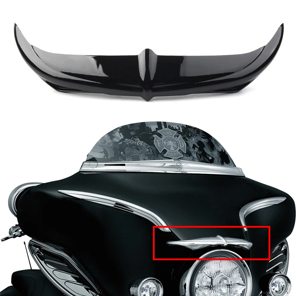 

Gloss Black Motorbike Batwing Fairing Brow Accent Decorative Cover for 1996-2013 Harley Touring FLHX Electra Glide