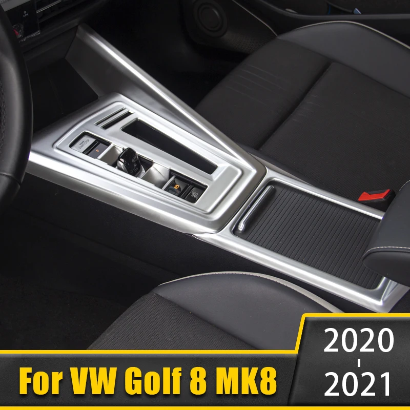 

For Volkswagen VW Golf 8 MK8 2020 2021 ABS Carbon Car Interior Water Cup Holder Frame Cover Trim Decoration Sticker Accessories