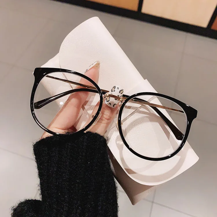 

Fashion Round Women Glasses Frame Vintage Clear Lens Eyewear Men Optical Leopard Green Eyeglasses Frame