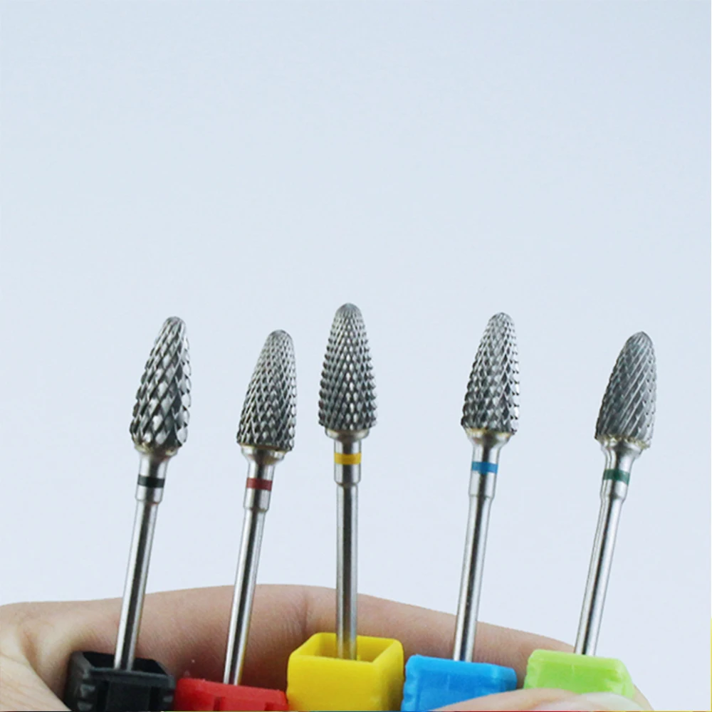 Ceramic Milling Cutter Manicure Nail Drill Bits Electric Nail Files Pink Blue Grinding Bits Mills Cutter Burr Accessories images - 6