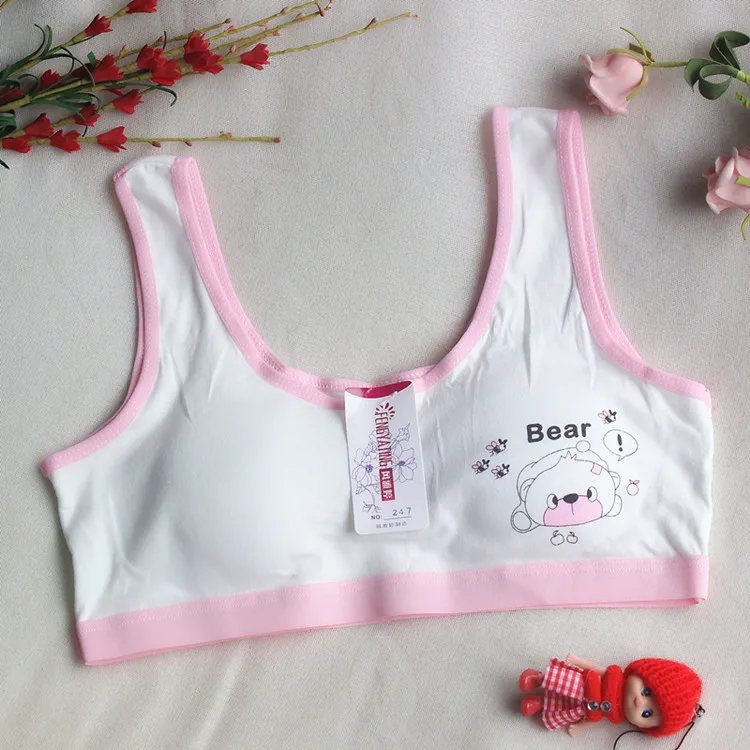 Период развития Жилет для девочек Нижнее белье Хлопковый бюстгальтер без