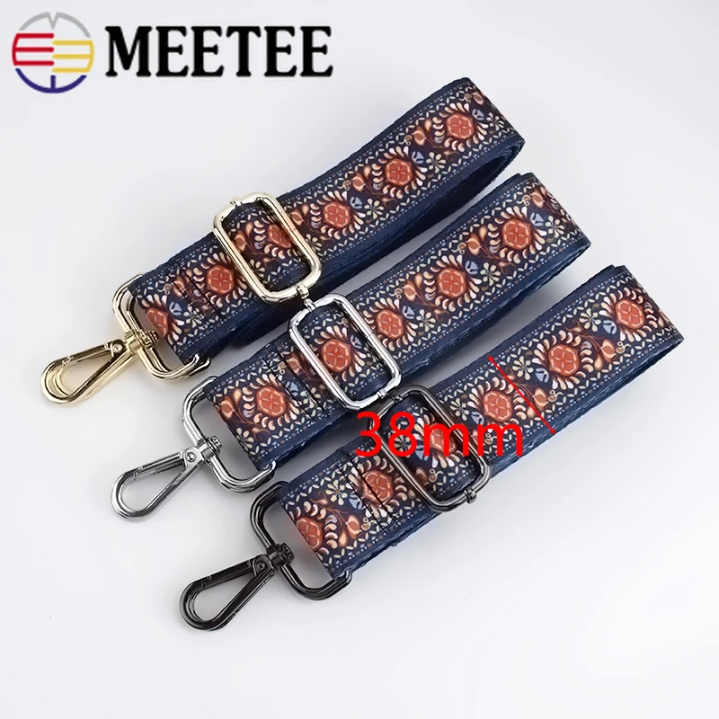 Meetee Новинка 3 8 см ширина красочные ремешки для сумки золотые серебряные черные