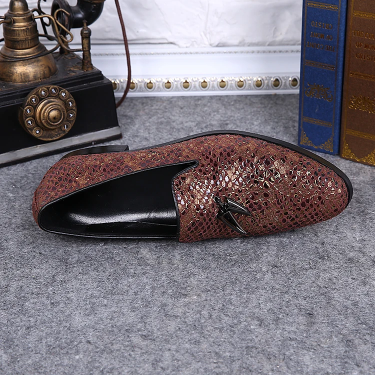 

Christia Bella Loafers Fashion Party Shoes Handmade Genuine Leather Pointed Top Slip on Shoes Classic Designer Plus Size Shoes