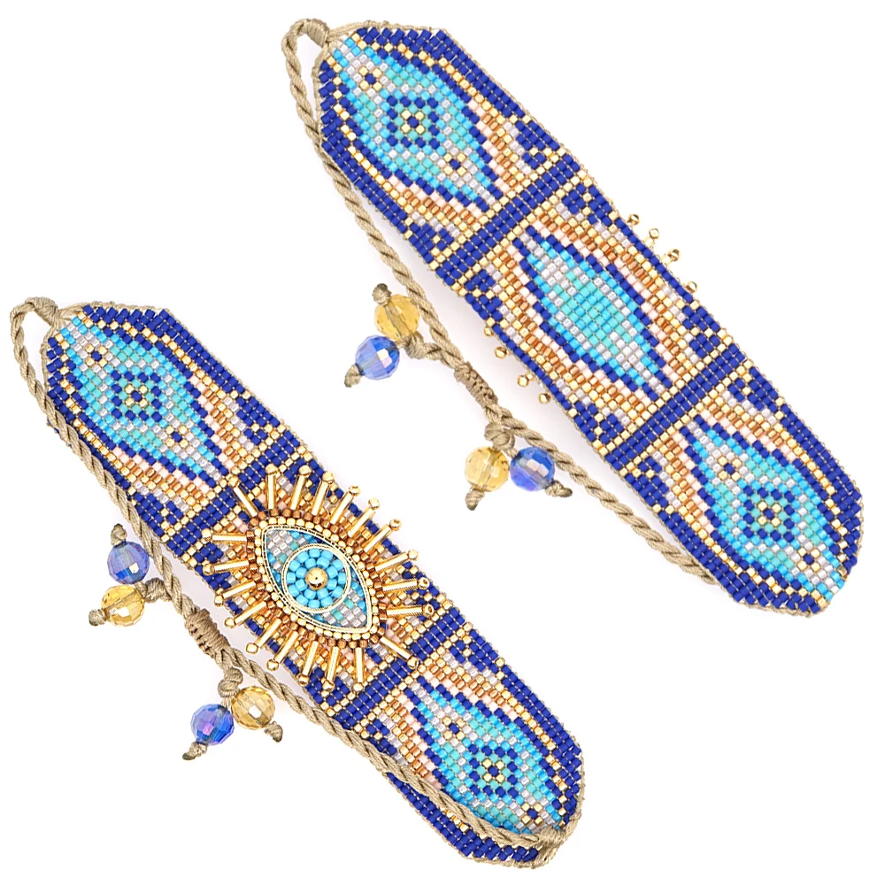 

Go2boho Lucky Evil Eye Bracelet Popular Miyuki Jewelry Rivet Jewellery For Women Gift Tassel Turkish Eye Bracelets Wholesale