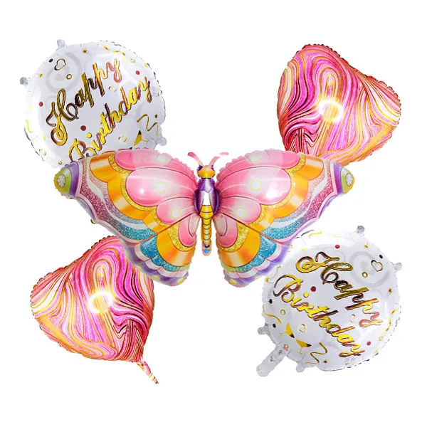 Набор воздушных шаров бабочек из 5 предметов набор 2 18 дюймов с агатом и сердцем
