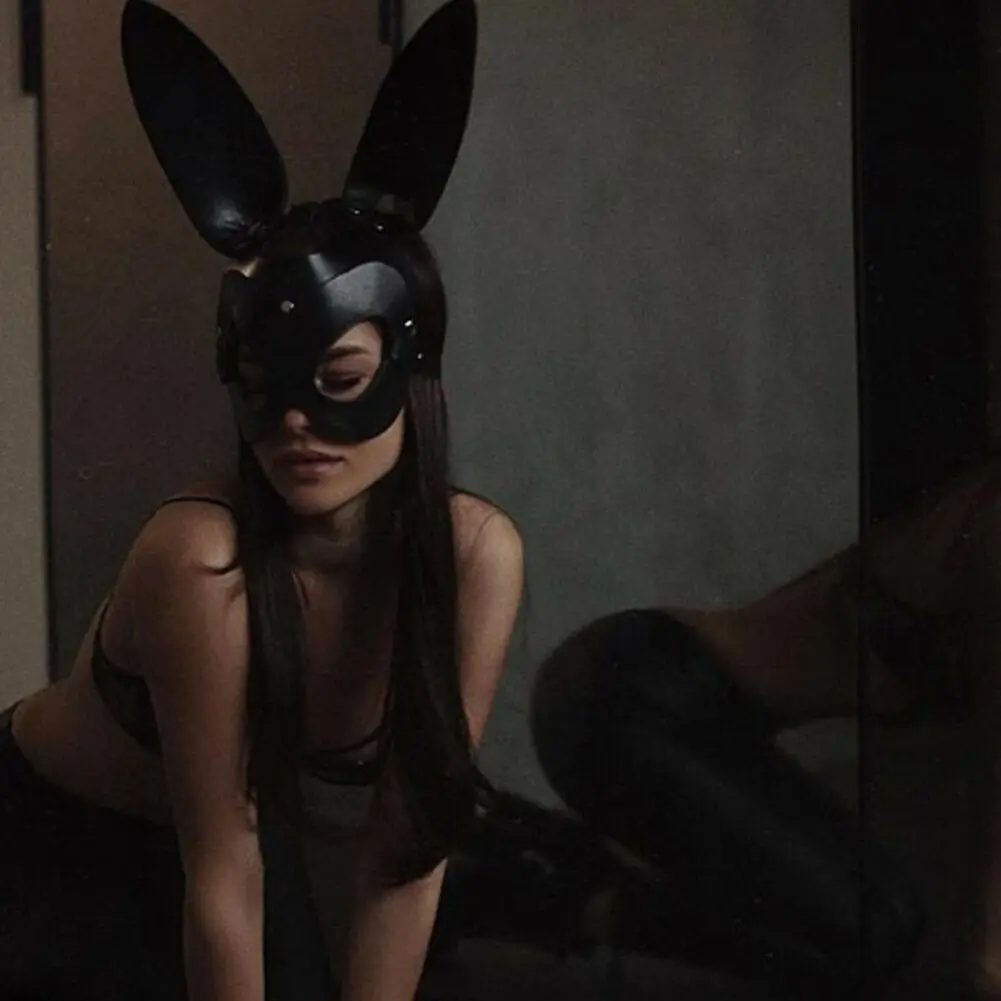 Милый костюм на Хэллоуин маскарадный длинные уши кролика Половина маска бандаж