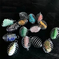 raw crystal spiral pendant necklace reiki rough quartz stone healing pendant necklace accessories for wholesale