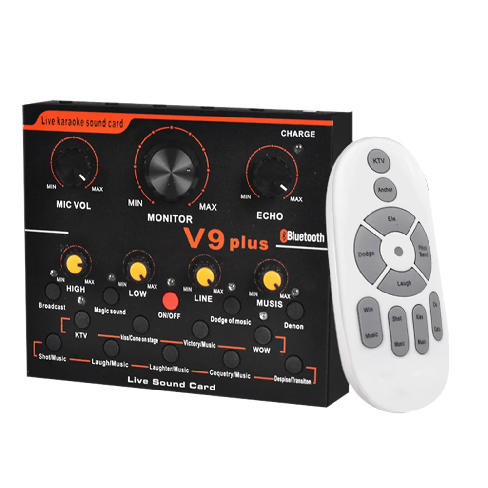 

HOT-Aqta World V9 Plus Professional o Mixer o USB External Sound Card Headset Microphone Webcast Streamer Live Sound Car