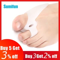 2pcs big toe straightener thumb valgus protector silicone gel foot fingers two hole toe separator bunion adjuster feet massager