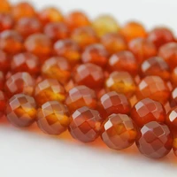 natural agate 64cut faceted carnelian round gemstone loose beads 4 8 10 12mm for necklace bracelet diy jewelry making
