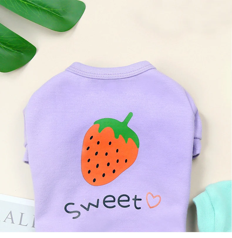 

Pure Cotton Dogs Pajamas For Pet Dogs Clothes Jumpsuits for Dog Costume Coat For Dogs Fruit Printed Clothing Shirt ropa perro